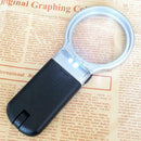 Multifunctional Folding Magnifying Glass with 2-LEDs Lights Black + White