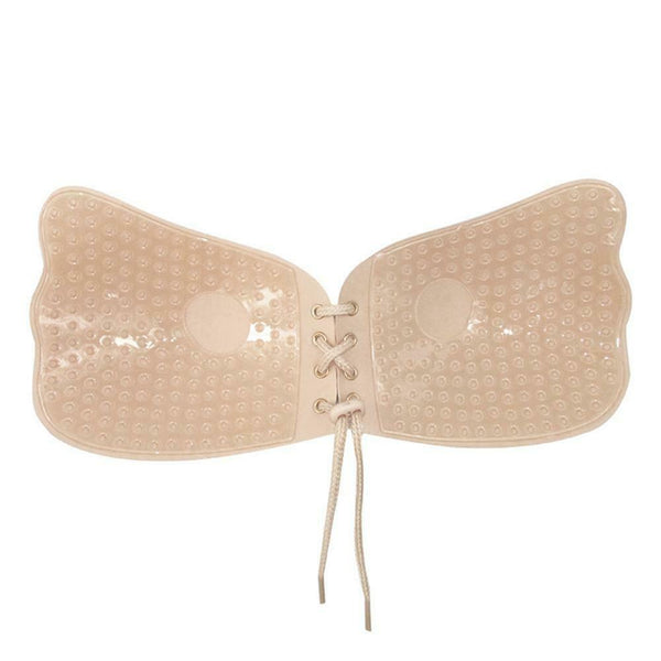 Sexy Wireless Push Up Invisible Bras Women Adhesive Fly Bra (Dot Beige C) A#S