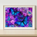 Butterfly Flower 5D DIY Full Round Diamond Painting Mosaic Beadwork 40x30cm