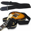 Black Adjustable Leather Ends Guitar Strap for Electric Acoustic Guitar Bassã€ ME