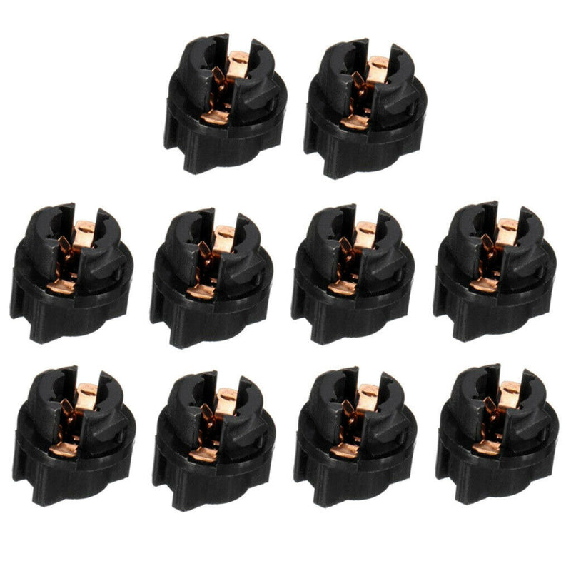 10 Pieces Auto Car Instrument Panel Lamp Dash Light T5 Twist Lock Sockets Base