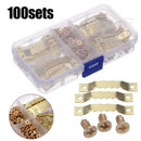 100 Sets Golden Saw Tooth Picture Frame Hangers Hanging Photo Oil Painting