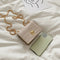 Elegant Women Pure Mini Shoulder Bags Leather Chain Messenger Bag (White)