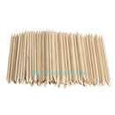 100pcs Nail Art Orange Wood Stick Cuticle Pusher Remover for Manicures Pedicure