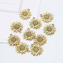 10pcs Golden Sunflower Beads Charms Necklace Bracelet Pendant Jewelry Making Set