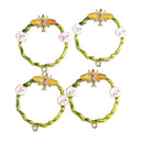 4x Alloy Round Enamel Cloud Animal Wreath Pendants Charms Craft DIY Earring