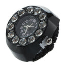 Stretchy Women Round Crystal Finger Ring Watch 0.83" HOT L6T5