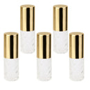 5Pcs 5ml Transparent Replacement Travel Empty Roll-on Glass Perfume Bottle