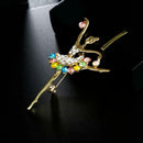 Dancing Ballet Ballerina Brooch Pin Clear AB Crystal Silvertone Fashion