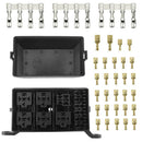 Universal DC 12V Car Marine 6-Way Relay+ 6-Slot Blade Fuse Holder Box Block A