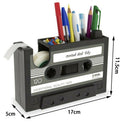 Cassette Tape Dispenser Pen Holder Vase Pencil Pot Stationery Desk Tidy Con Z2T8