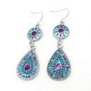 Bohemia National Style Colorful Water Drop Ear Drop Earrings