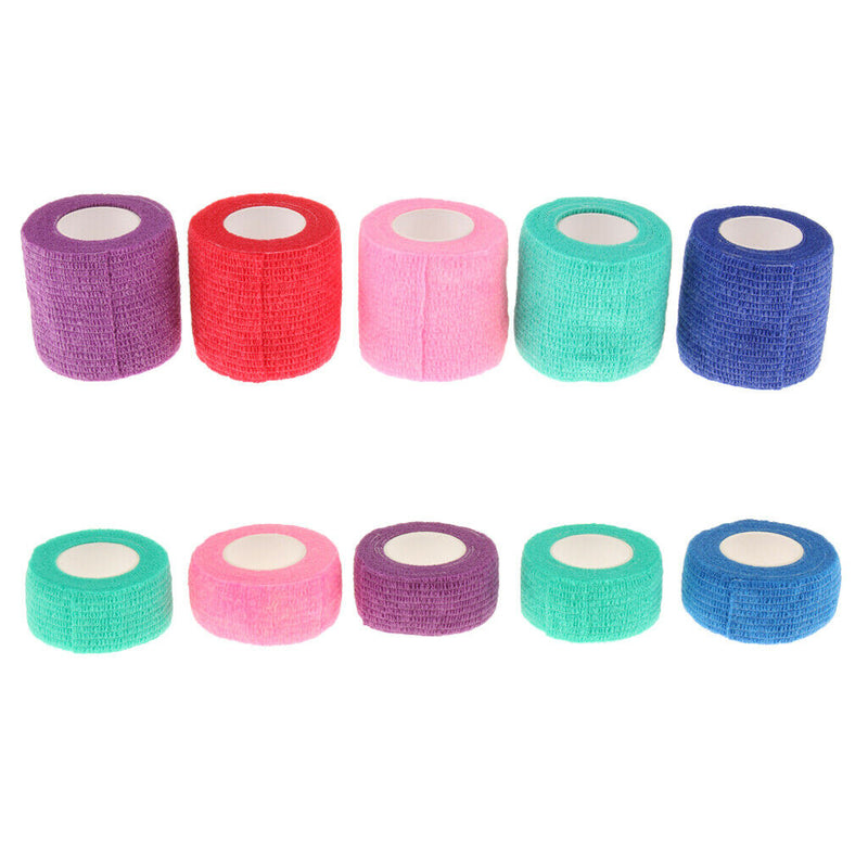 Pet Puppy Cat Vet Tape Anti-Bite Self-Adhesive Bandage Elastic, Pack of 10, Rand