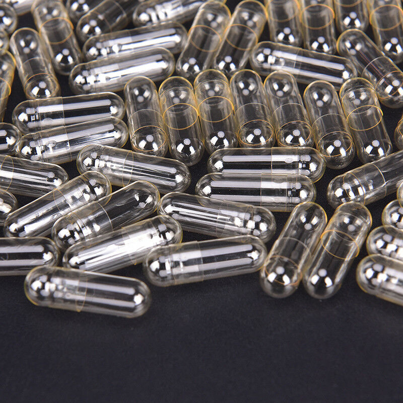 1000Pcs Transparent Empty Gelatin Capsules Pill Vcaps Clear Halal Separated boxS