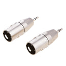 2 Pieces 3.5mm (1/8 Inch) TRS to XLR Cable Adapter (Male to Male)