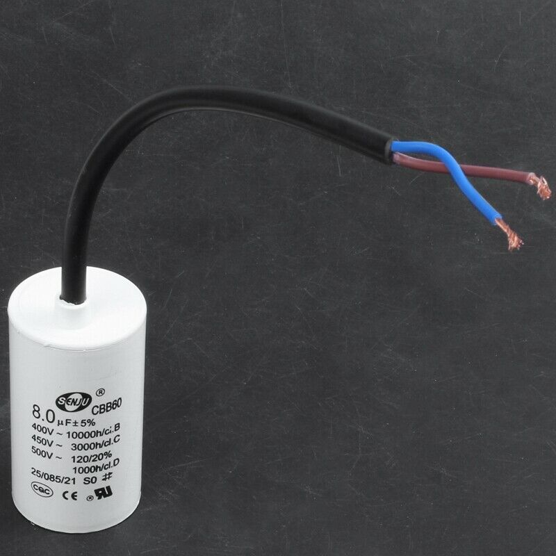 5X(CBB60 450VAC 8uF 5% Wired Terminal Motor Start Capacitor Q4U1)