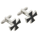 Men's Stainless Steel Cufflinks Black Cross V1S8