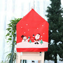4x Christmas Decor Chair Covers Dining Seat Cover Santa Claus Home Party Decor
