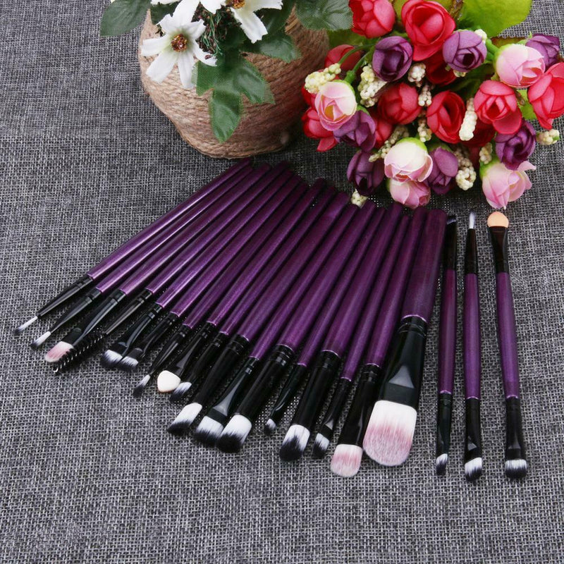 20pcs Makeup Brushes Set Powder Foundation Eyeshadow purple SN9F