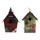 2pcs Natural Wood Decorative Birdhouse, Hanging Wooden Garden Bird House for