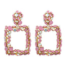 Statement Earrings For Women Large Square Crystal Big Earrings Rhinestone D