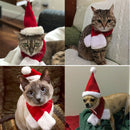 Christmas Pets Clothes Santa Hat Scarf Cloak Cat Dog Xmas Festival Costumes A
