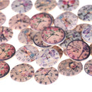 50pcs/set Retro Clock Wooden Buttons 2 Holes Painted Mini Wooden Buttons CrafJME