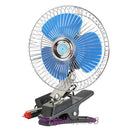 Auto Car Fan Vehicle RV Dashboard Portable 8" Clip-On Oscillating 12V Cooling