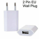 European USB plug Euro Europe EU 2 Pin 1A Fast USB Wall Plug Charger White.