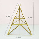 3-Tier Glass Pyramid Jewelry Stand Holder Geometric  Display Organizer Case