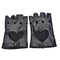 Women Punk Leather Driving Biker Fingerless Mittens Dance Motorcycle Gloves Gw