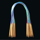 18 pairs of 32 "80cm Multicolor carbonized bamboo knitting needles