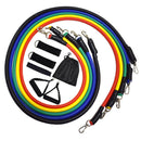 Resistance bands set (11 pieces), at home full-body trainer fitness bands set