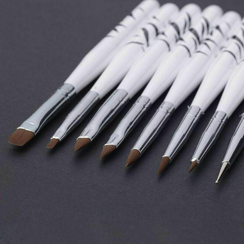8 Pcs Nail Art Design Brush Dotting Painting Pen Set Acrylic Drawing Liner O6D2