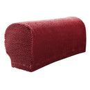 2Pc Stretch Jacquard Sofa Couch Armrest Cover Armchair Arm Slipcovers Red