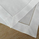 White Linen/Cotton Hemstitched Cocktail Napkins Cloth Coasters 55X55CM