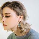 Women Fashion Shell Earrings Horse Eye Shape Natural Abalone Shell Earrings
