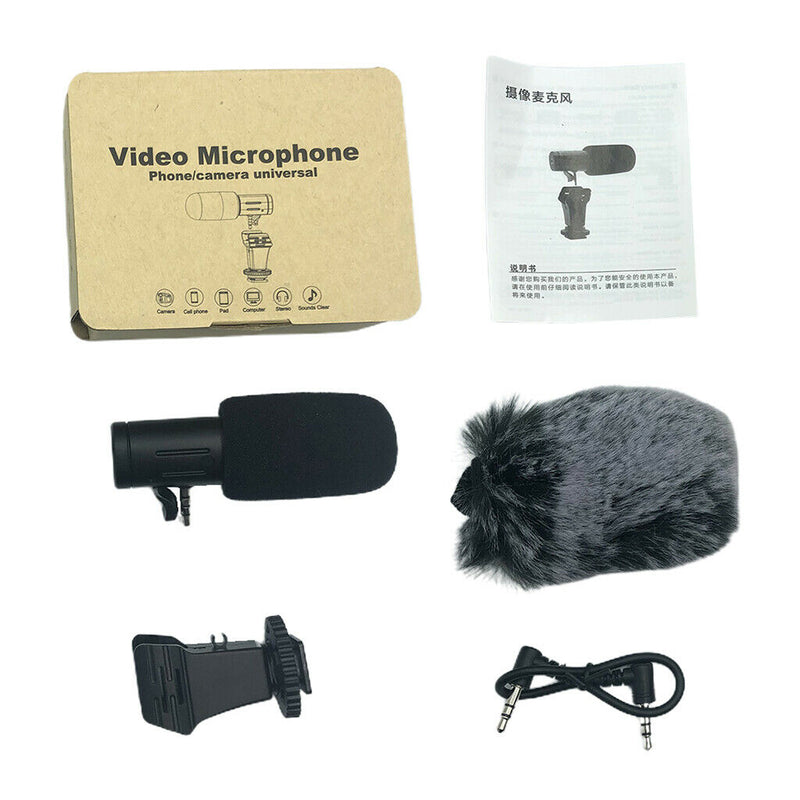 Vlogging Video Camera Microphone Condensor Directional Mic Smartphone Mic
