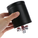 1PC Black/Red Leather Dice Cup Felt Lining Quiet Shaker for Playing Dice Game