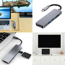 5 in 1 USB C Hub Triple-Display USB C Adapter with DUAL HDMI, VGA, Type C PD, 2