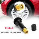 4pcs Rubber TR414 Snap-in Car Wheel Tubeless Tire Tyre Valve Stems Dust Caps
