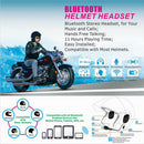 Motorcycle Bluetooth 4.2 Helmet Headset 30MW Wireless Interphone Intercom w/Mic