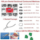 100Pcs 50/35Ã‚Âµm Dental Sectional Contoured Matrices Wedges Matrix Kit w/ 2 Rings