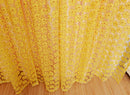 Rose Pattern Room Window Divider Screen Panel Voile Organdy Sheer Curtain Yellow