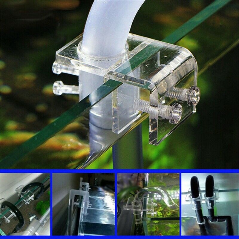 Acrylic Aquarium Hose Air Tube Fixing Clip Clamps Holder Glass Fish Tank Fi I8M4