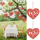10pcs/bag Wooden Hollow Love Heart Pendants Wedding Valentines Day Decor A