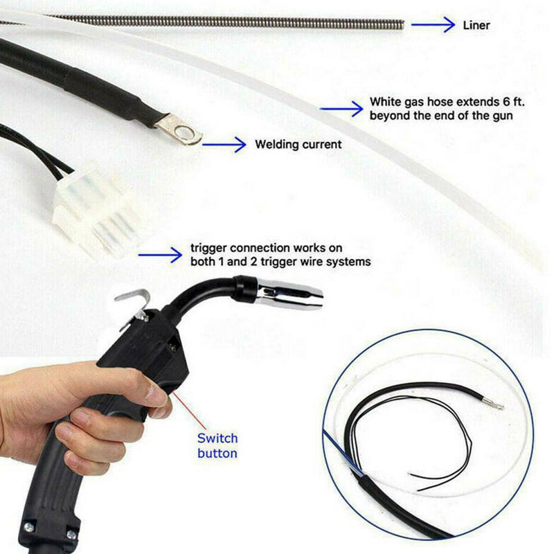 2.5M Mig Torch Welding Gun 14AK Electric Replacements Mig Torch for MIG MAG