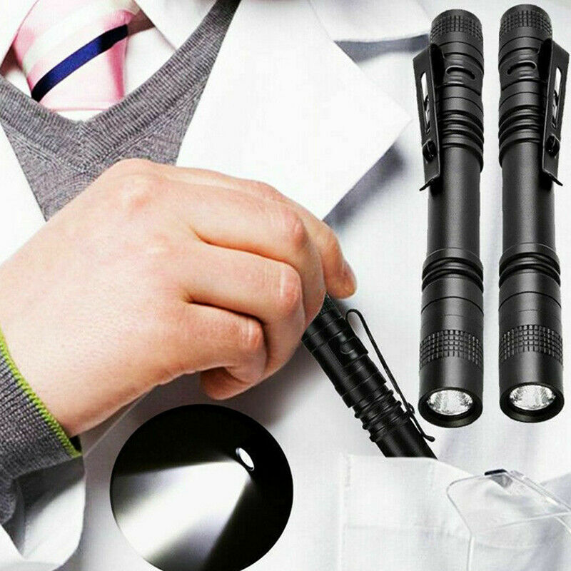 5PCS XPE-R3 LED Flashlight Clip Mini FlashLight Penlight Portable Pen Torch  Hn