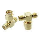 2 Pcs RP SMA Male to Two RP SMA Female Triple T RF Adapter Connector 3 way  N2S6