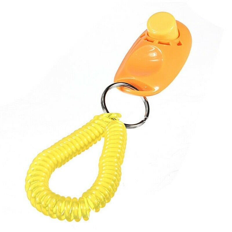 2Pcs Pet Dog Cat Button Click Clicker Trainer Training Obedience Aid Wrist